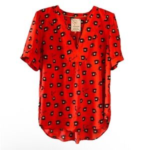 Conversations Anthropologie Rotary Phone‎ Hello Blouse Atomic Womens 2 LE EUC